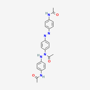 molecular formula C24H24N6O3 B12530444 Acetic acid, 2-[4-(acetylamino)phenyl]-1-[4-[2-[4-(acetylamino)phenyl]diazenyl]phenyl]hydrazide CAS No. 864849-95-6