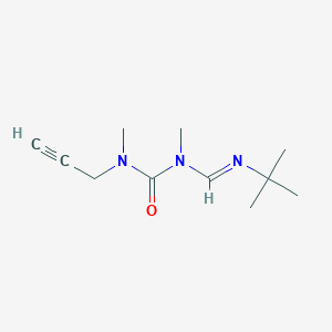 molecular formula C11H19N3O B12530454 Urea, N-[[(1,1-dimethylethyl)imino]methyl]-N,N'-dimethyl-N'-2-propynyl- CAS No. 652154-42-2