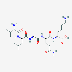 molecular formula C25H47N7O7 B12530467 L-Valyl-L-leucyl-L-alanyl-L-glutaminyl-L-lysine CAS No. 656223-93-7