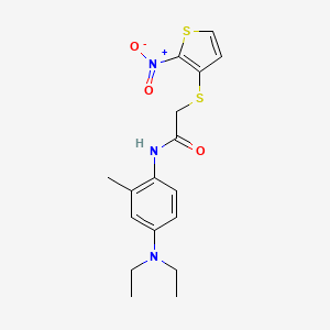 molecular formula C17H21N3O3S2 B1253047 N-[4-(diethylamino)-2-methylphenyl]-2-[(2-nitro-3-thiophenyl)thio]acetamide 