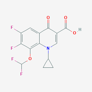 molecular formula C14H9F4NO4 B125305 1-Cyclopropyl-8-(difluoromethoxy)-6,7-difluoro-4-oxo-1,4-dihydroquinoline-3-carboxylic acid CAS No. 128426-95-9