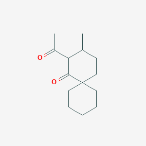 molecular formula C14H22O2 B12530599 Spiro[5.5]undecan-1-one, 2-acetyl-3-methyl- CAS No. 834900-61-7