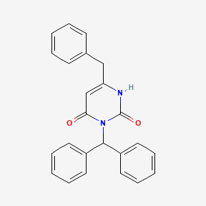 molecular formula C24H20N2O2 B12530638 6-Benzyl-3-benzhydrylpyrimidine-2,4(1H,3H)-dione CAS No. 821795-55-5