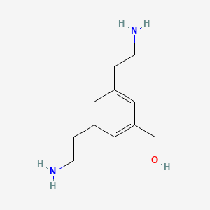 molecular formula C11H18N2O B12530775 [3,5-Bis(2-aminoethyl)phenyl]methanol CAS No. 707542-60-7