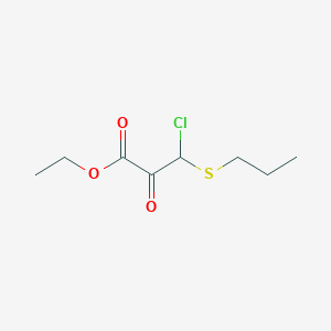 molecular formula C8H13ClO3S B12530843 Propanoic acid, 3-chloro-2-oxo-3-(propylthio)-, ethyl ester CAS No. 671224-99-0