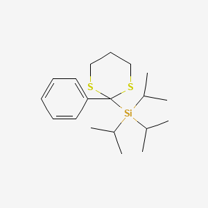 molecular formula C19H32S2Si B12530855 Silane, tris(1-methylethyl)(2-phenyl-1,3-dithian-2-yl)- CAS No. 809233-47-4