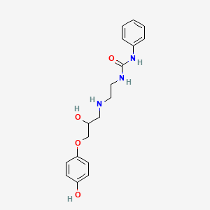 molecular formula C18H23N3O4 B1253086 Urea, N-(2-((2-hydroxy-3-(4-hydroxyphenoxy)propyl)amino)ethyl)-N'-phenyl-, (+-)- CAS No. 70636-53-2