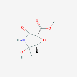 molecular formula C8H11NO5 B125309 4,5-Dimethyl-3,4-epoxy-5-hydroxy-3-(methylcarbonyl)-gamma-butyrolactam CAS No. 142438-62-8