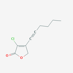 molecular formula C10H11ClO2 B12530928 2(5H)-Furanone, 3-chloro-4-(1-hexynyl)- CAS No. 672304-91-5