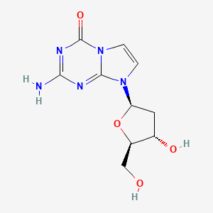 molecular formula C10H13N5O4 B1253093 2-Amino-8-[(2R,4S,5R)-4-hydroxy-5-(hydroxymethyl)oxolan-2-yl]imidazo[1,2-a][1,3,5]triazin-4-one CAS No. 110457-87-9