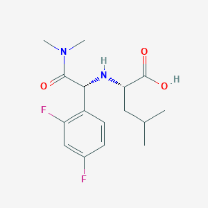 molecular formula C16H22F2N2O3 B12530985 N-[(1R)-1-(2,4-Difluorophenyl)-2-(dimethylamino)-2-oxoethyl]-L-leucine CAS No. 821779-95-7
