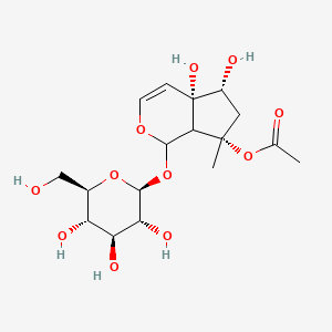 7alpha-Acetoxy-7-methyl-1alpha-(beta-D-glucopyranosyloxy)-1,4a,5,6,7,7a-hexahydrocyclopenta[c]pyran-4aalpha,5alpha-diol