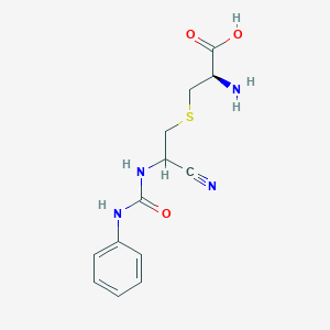 molecular formula C13H16N4O3S B12531115 Cysteine, S-[2-cyano-2-[[(phenylamino)carbonyl]amino]ethyl]- CAS No. 653600-68-1