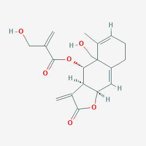 molecular formula C19H24O6 B1253113 [(3aS,4R,6Z,10Z,11aR)-10-(hydroxymethyl)-6-methyl-3-methylidene-2-oxo-3a,4,5,8,9,11a-hexahydrocyclodeca[b]furan-4-yl] 2-(hydroxymethyl)prop-2-enoate 