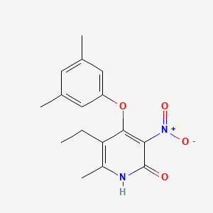 molecular formula C16H18N2O4 B12531189 4-(3,5-dimethylphenoxy)-5-ethyl-6-methyl-3-nitro-1H-pyridin-2-one CAS No. 651778-60-8
