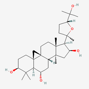 molecular formula C30H50O5 B1253123 (1S,3R,6S,8R,9S,11S,12S,14S,15R,16R)-15-[(2R,5R)-5-(2-Hydroxypropan-2-yl)-2-methyloxolan-2-yl]-7,7,12,16-tetramethylpentacyclo[9.7.0.01,3.03,8.012,16]octadecane-6,9,14-triol 