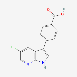molecular formula C14H9ClN2O2 B12531285 Benzoic acid, 4-(5-chloro-1H-pyrrolo[2,3-b]pyridin-3-yl)- 