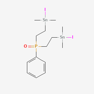 molecular formula C14H25I2OPSn2 B12531292 Bis{2-[iodo(dimethyl)stannyl]ethyl}(oxo)phenyl-lambda~5~-phosphane CAS No. 673502-01-7