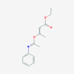 molecular formula C14H17NO3 B12531346 Ethyl 3-{[(1E)-N-phenylethanimidoyl]oxy}but-2-enoate CAS No. 686723-52-4