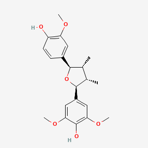 molecular formula C21H26O6 B1253139 4-[(2S,3S,4R,5R)-5-(4-hydroxy-3-methoxyphenyl)-3,4-dimethyloxolan-2-yl]-2,6-dimethoxyphenol 