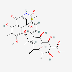 methyl (7E,9S,10S,11R,12R,14R,16R,17R,18E,20E)-2,10,12,14,16-pentahydroxy-4-methoxy-3,7,9,11,15,17,21-heptamethyl-25-methylsulfanyl-6,22,26,28-tetraoxo-23-azatricyclo[22.3.1.05,27]octacosa-1(27),2,4,7,18,20,24-heptaene-13-carboxylate