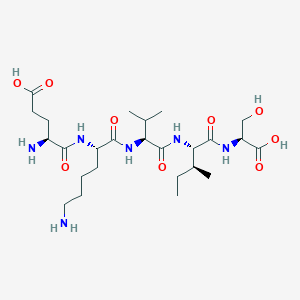 molecular formula C25H46N6O9 B125318 Glutamyl-lysyl-valyl-isoleucyl-serine CAS No. 142525-10-8