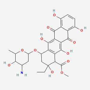 methyl 4-(4-amino-5-hydroxy-6-methyloxan-2-yl)oxy-2-ethyl-2,5,7,10,12-pentahydroxy-6,11-dioxo-3,4-dihydro-1H-tetracene-1-carboxylate