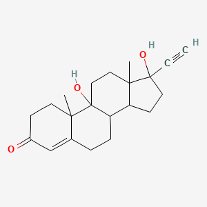 molecular formula C21H28O3 B1253235 17-Ethynyl-9,17-dihydroxy-10,13-dimethyl-1,2,6,7,8,11,12,14,15,16-decahydrocyclopenta[a]phenanthren-3-one 