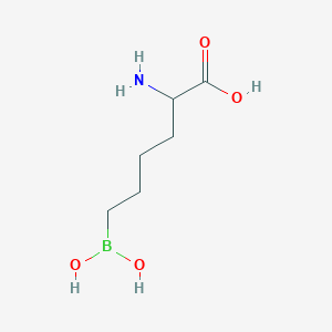 molecular formula C6H14BNO4 B1253240 2-Amino-6-boronohexanoic acid 