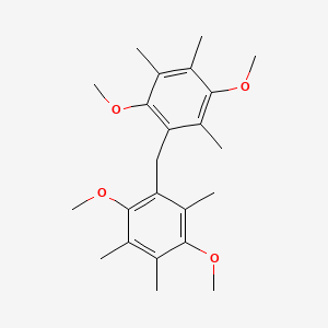 molecular formula C23H32O4 B1253255 Benzene, 1,1'-methylenebis[2,5-dimethoxy-3,4,6-trimethyl- CAS No. 17228-90-9