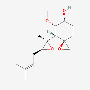 molecular formula C16H26O4 B1253271 1-Oxaspiro[2.5]octan-6-ol,5-methoxy-4-[(2R,3R)-2-methyl-3-(3-methyl-2-buten-1-yl)-2-oxiranyl]-,(3R,4S,5S,6R)- 