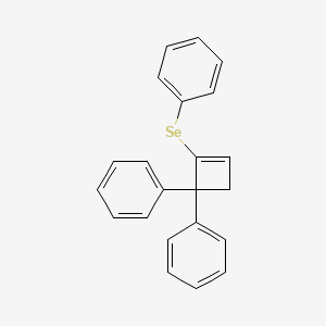 molecular formula C22H18Se B12532713 Benzene, 1,1'-[2-(phenylseleno)-2-cyclobuten-1-ylidene]bis- CAS No. 689261-81-2