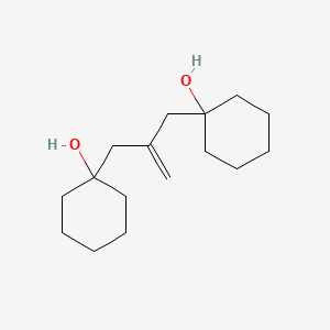 molecular formula C16H28O2 B12532746 Cyclohexanol, 1,1'-(2-methylene-1,3-propanediyl)bis- CAS No. 142052-59-3