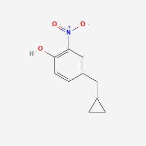 molecular formula C10H11NO3 B12532762 Phenol, 4-(cyclopropylmethyl)-2-nitro- CAS No. 663952-53-2