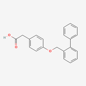 molecular formula C21H18O3 B12532767 Benzeneacetic acid, 4-([1,1'-biphenyl]-2-ylmethoxy)- CAS No. 833484-44-9