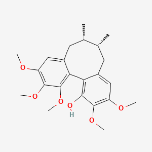 molecular formula C23H30O6 B1253279 (9R,10S)-4,5,14,15,16-Pentamethoxy-9,10-dimethyltricyclo[10.4.0.02,7]hexadeca-1(16),2,4,6,12,14-hexaen-3-ol 