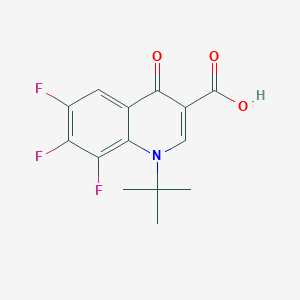 molecular formula C14H12F3NO3 B125328 1-(1,1-Dimethylethyl)-6,7,8-trifluoro-1,4-dihydro-4-oxo-3-quinolinecarboxylic Acid CAS No. 150805-04-2
