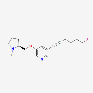 molecular formula C17H23FN2O B12532807 Pyridine,3-(6-fluoro-1-hexyn-1-yl)-5-[[(2S)-1-methyl-2-pyrrolidinyl]methoxy]- 