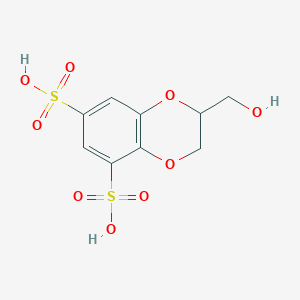 molecular formula C9H10O9S2 B12532860 2-(Hydroxymethyl)-2,3-dihydro-1,4-benzodioxine-5,7-disulfonic acid CAS No. 820976-26-9