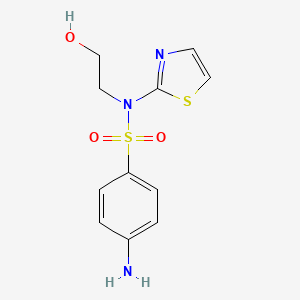 molecular formula C11H13N3O3S2 B12532874 4-Amino-N-(2-hydroxyethyl)-N-(1,3-thiazol-2-yl)benzene-1-sulfonamide CAS No. 663171-05-9