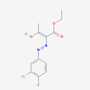 molecular formula C12H12ClFN2O3 B12532885 ethyl (Z)-2-[(3-chloro-4-fluorophenyl)diazenyl]-3-hydroxybut-2-enoate 