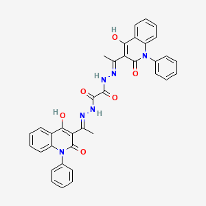 molecular formula C36H28N6O6 B12532969 N,N'-bis[(E)-1-(4-hydroxy-2-oxo-1-phenylquinolin-3-yl)ethylideneamino]oxamide 