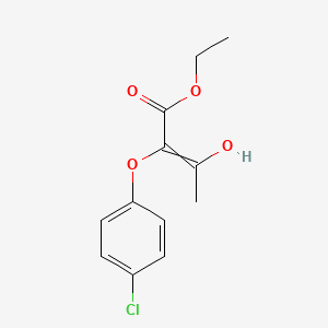 molecular formula C12H13ClO4 B12532976 Ethyl 2-(4-chlorophenoxy)-3-hydroxybut-2-enoate CAS No. 821783-48-6