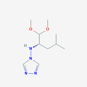 molecular formula C10H20N4O2 B12532987 N-[(2S)-1,1-Dimethoxy-4-methylpentan-2-yl]-4H-1,2,4-triazol-4-amine CAS No. 652538-57-3
