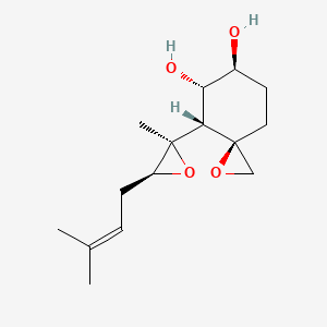 molecular formula C15H24O4 B1253300 (3R,4R,5S,6S)-4-[(2R,3S)-2-methyl-3-(3-methylbut-2-enyl)oxiran-2-yl]-1-oxaspiro[2.5]octane-5,6-diol 