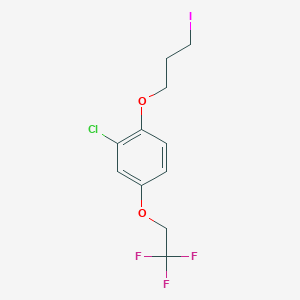 molecular formula C11H11ClF3IO2 B12533048 3-[2-Chloro-4-(2,2,2-trifluoroethoxy)phenoxy]propyl iodide CAS No. 653578-14-4