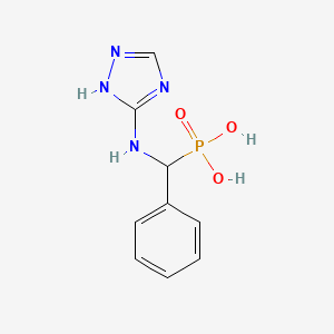 molecular formula C9H11N4O3P B12533085 {Phenyl[(1H-1,2,4-triazol-5-yl)amino]methyl}phosphonic acid CAS No. 709630-36-4