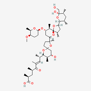 molecular formula C47H78O14 B1253309 (E,2S,4R,8S)-8-[(2S,7S,8R,9S)-7-hydroxy-2-[(2R,4S,5S,7R,9S,10R)-2-[(2S,3S,5R,6R)-6-hydroxy-6-(hydroxymethyl)-3,5-dimethyloxan-2-yl]-9-[(2R,5R,6R)-5-methoxy-6-methyloxan-2-yl]oxy-4,10-dimethyl-1,6-dioxaspiro[4.5]decan-7-yl]-2,8-dimethyl-1,10-dioxaspiro[4.5]decan-9-yl]-2,4,6-trimethyl-5-oxonon-6-enoic acid 