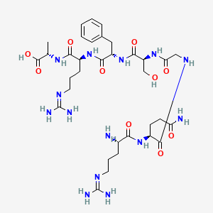 molecular formula C34H56N14O10 B12533098 L-Alanine, L-arginyl-L-glutaminylglycyl-L-seryl-L-phenylalanyl-L-arginyl- CAS No. 671216-87-8