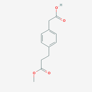 molecular formula C12H14O4 B125331 2-[4-(3-Methoxy-3-oxopropyl)phenyl]acetic acid CAS No. 153464-16-5